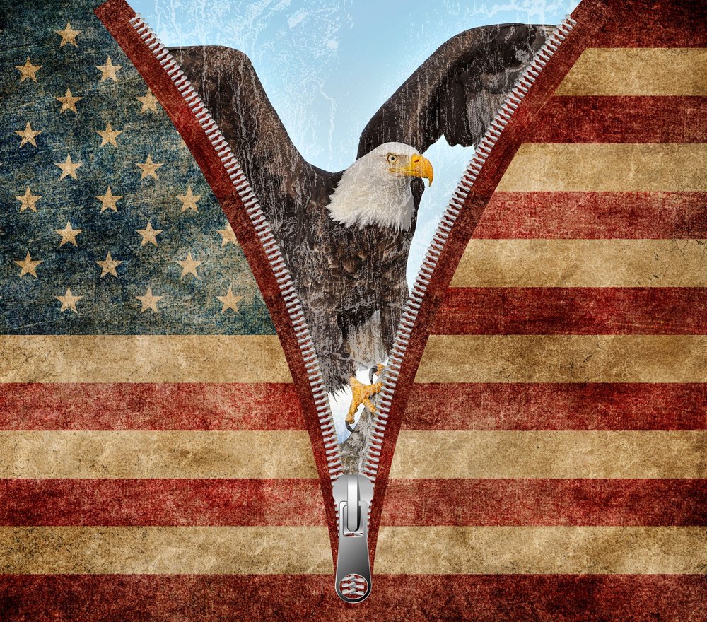 American Eagle Zipper Flag Design