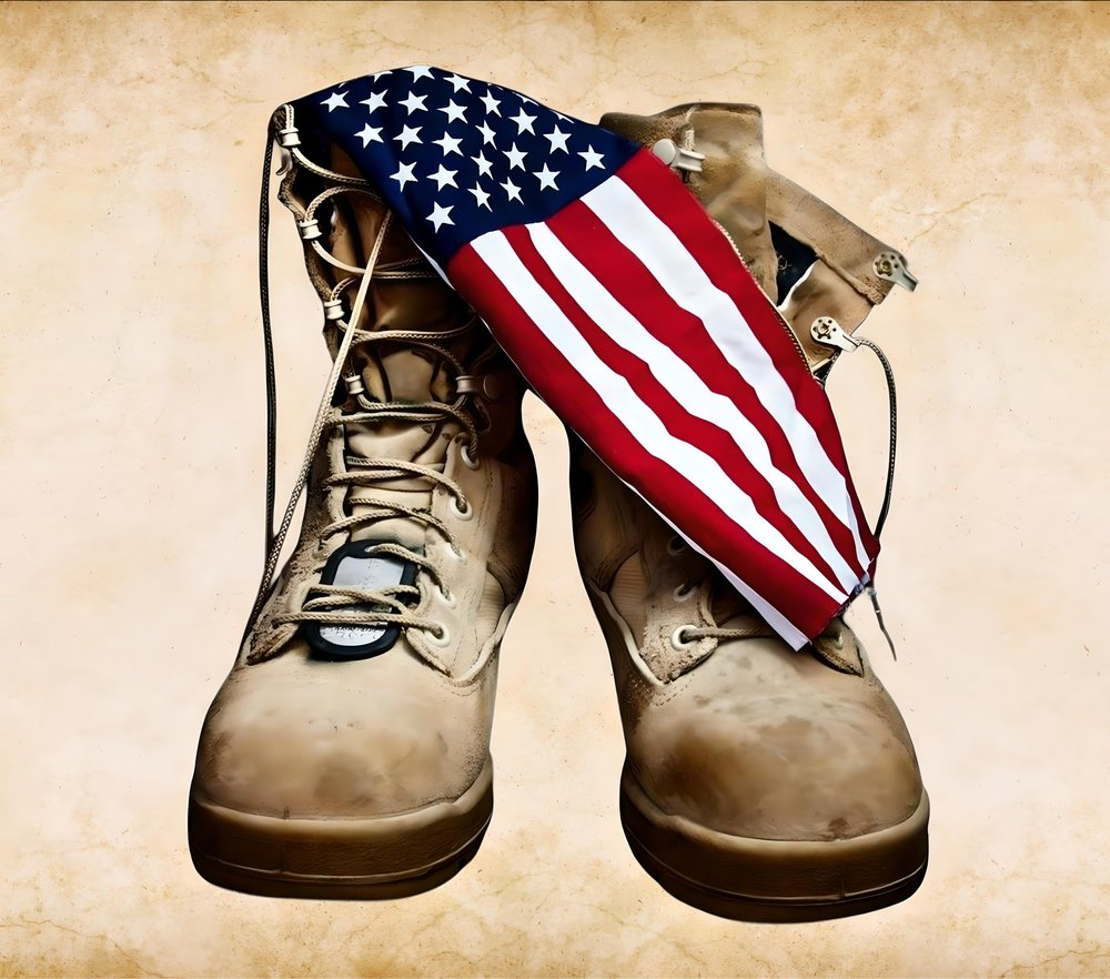 Military Boots American Flag