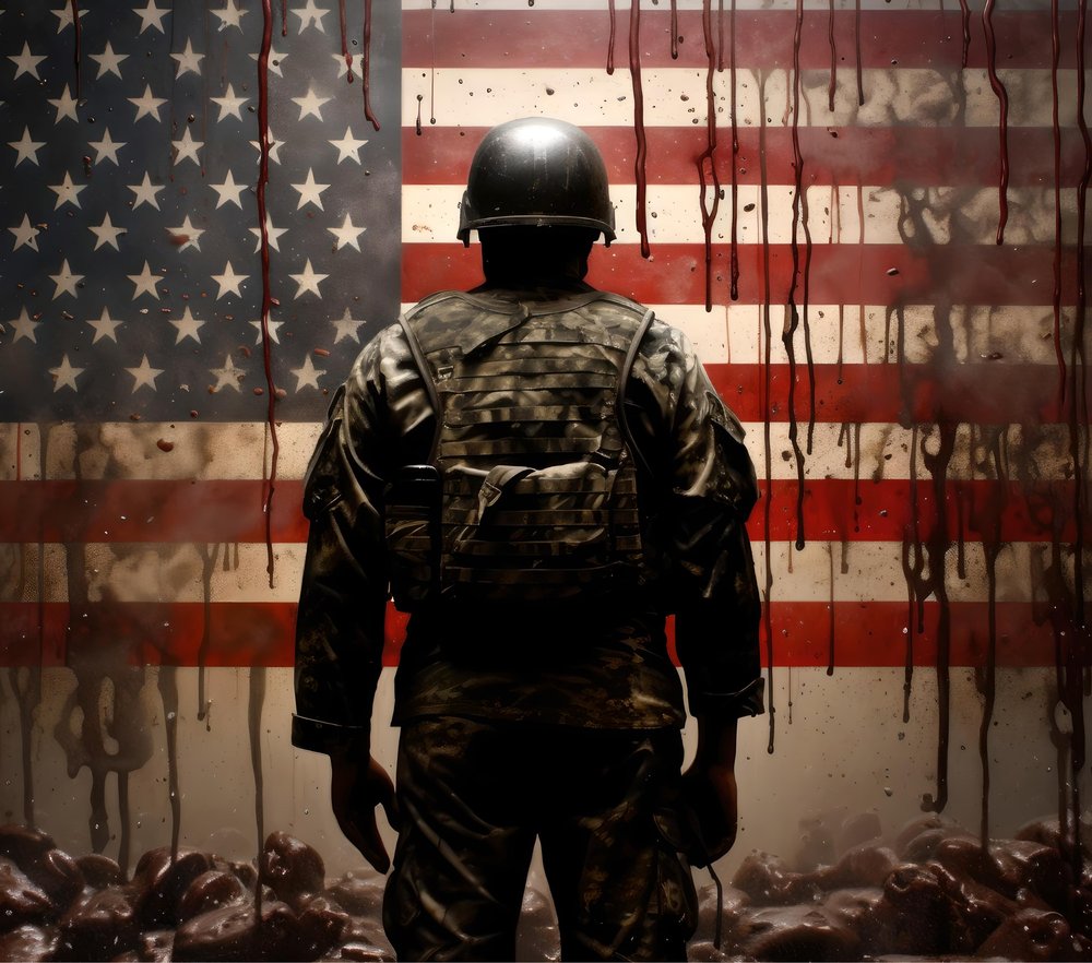 Soldier American Flag Tribute