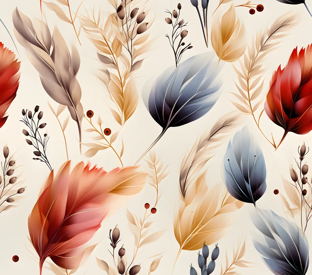 Boho Feathers Seamless Pattern