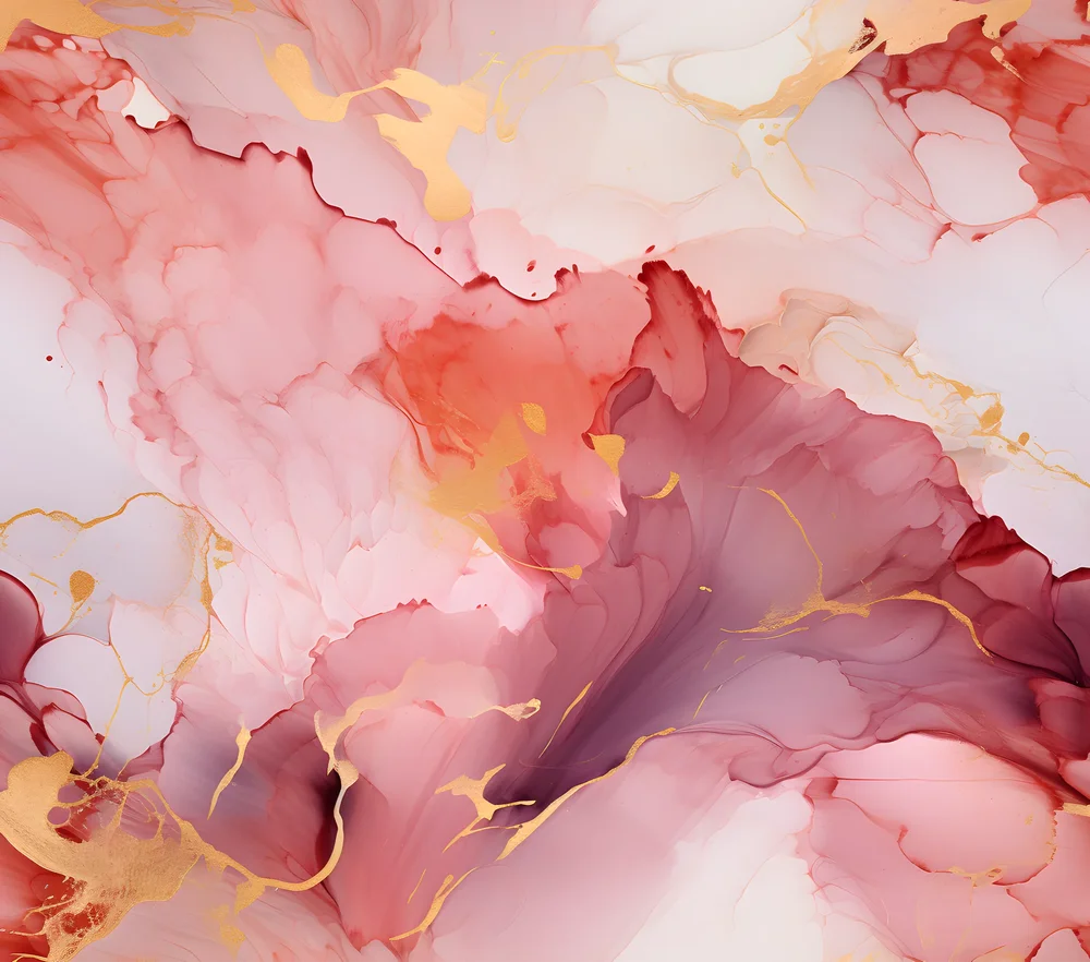 Pink and Gold Alcohol Ink Abstract