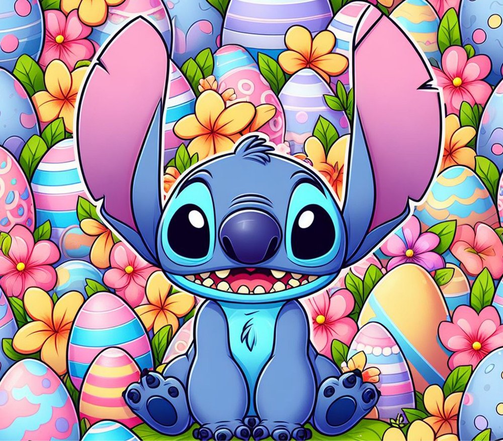 Stitch Easter Eggs & Flowers