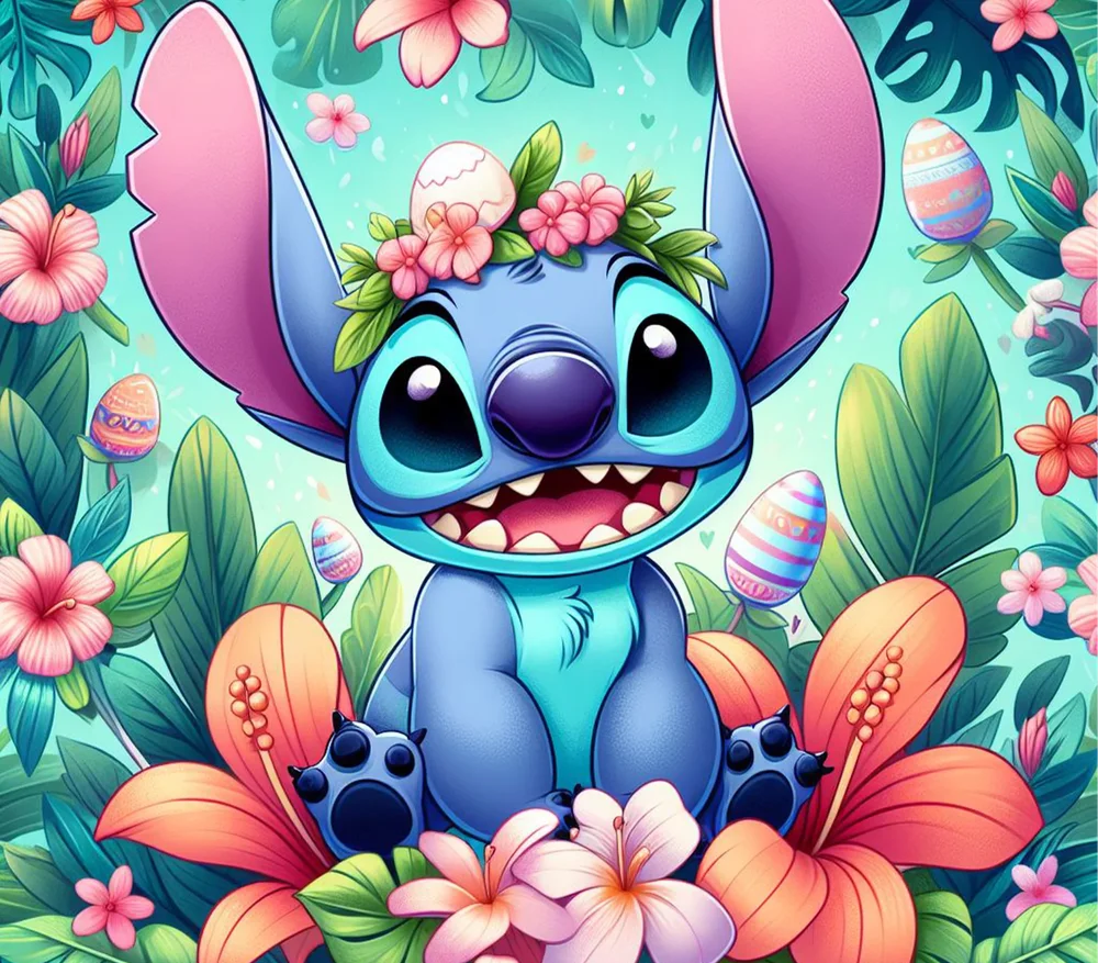 Stitch Easter Floral Character