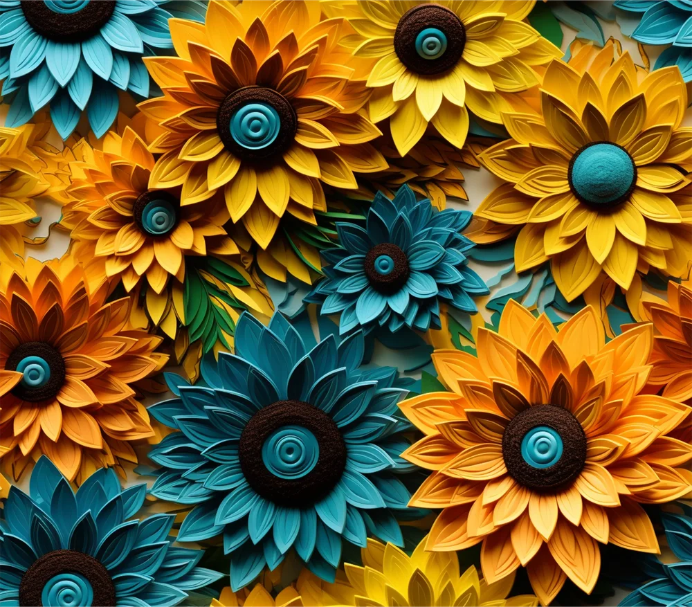Colorful 3D Floral Pattern
