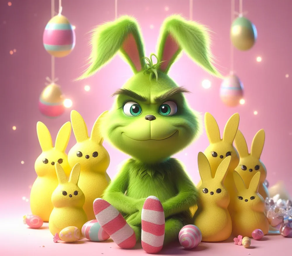 Grinch Easter Bunny with Peeps
