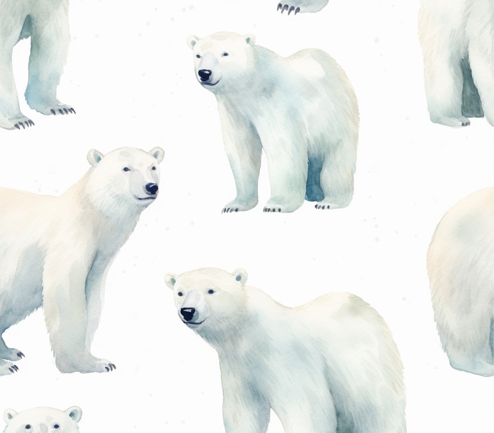 Watercolor Polar Bears Pattern