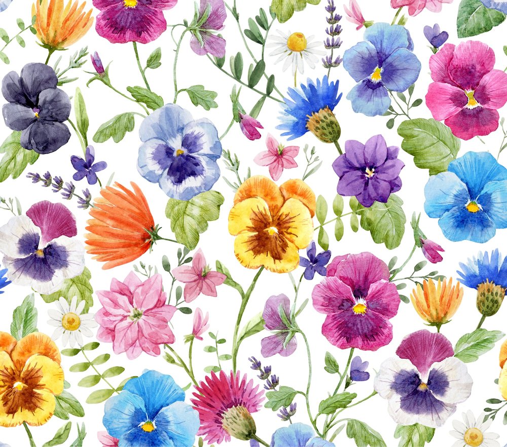 Vibrant Watercolor Floral Seamless Pattern