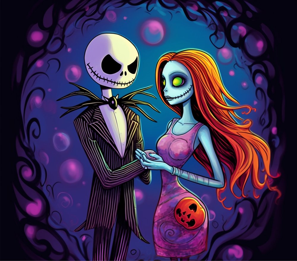 Jack and Sally Romantic Embrace