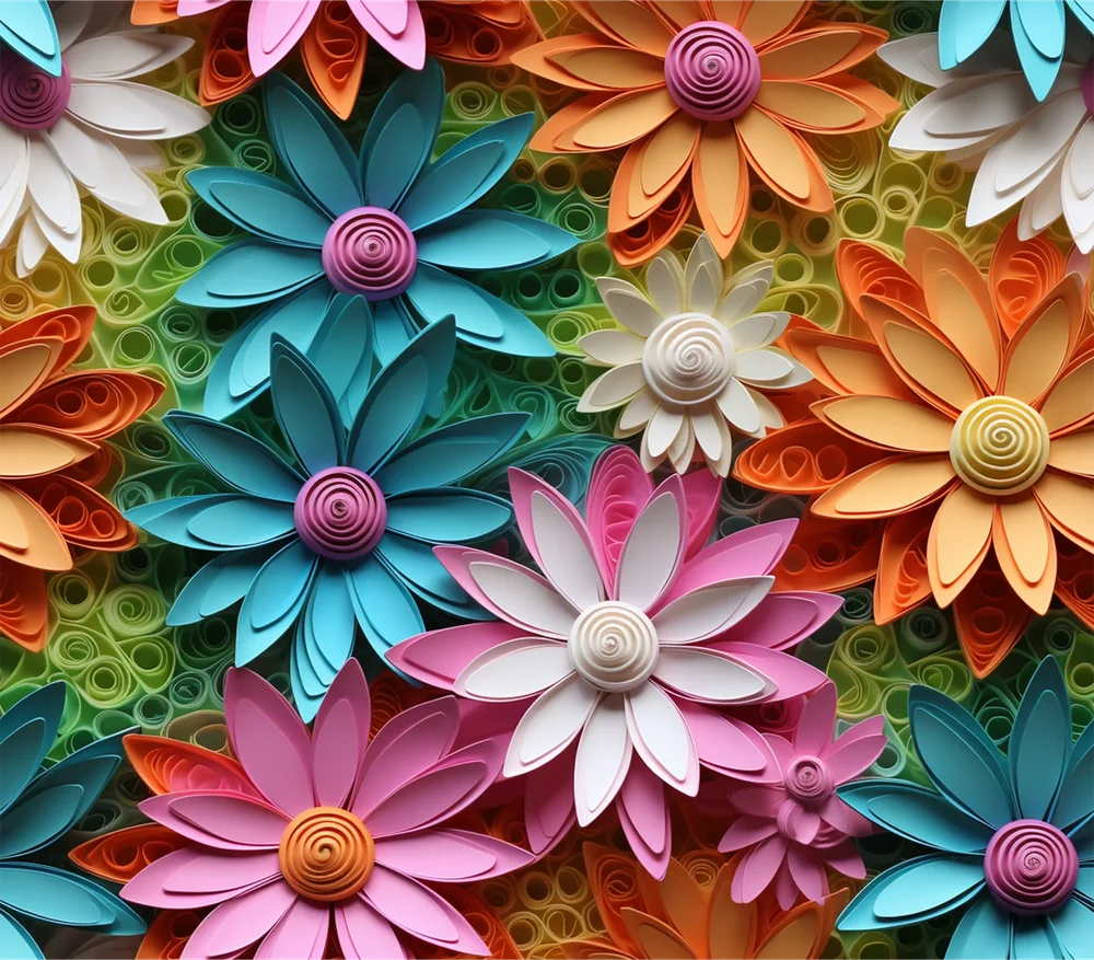 3D Colorful Paper Flowers