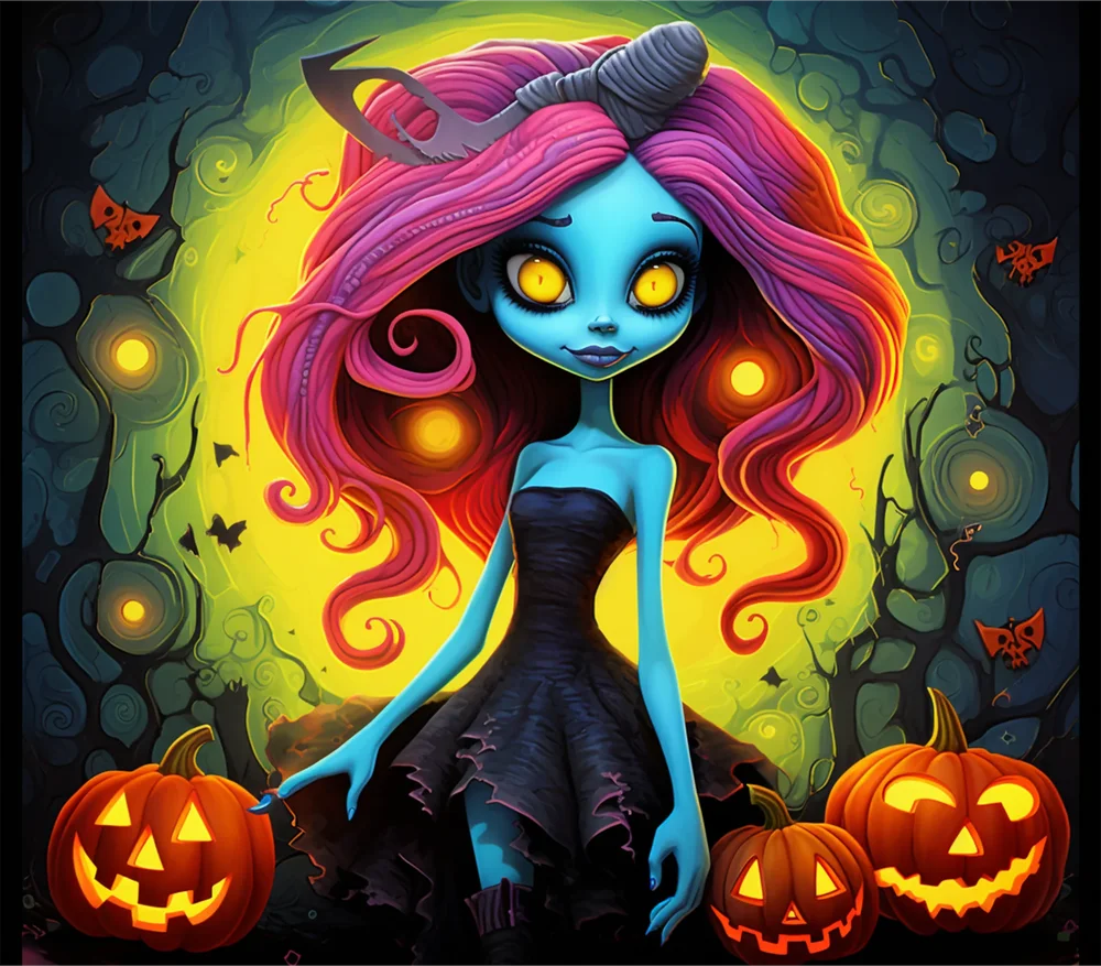 Halloween Demon Girl Illustration