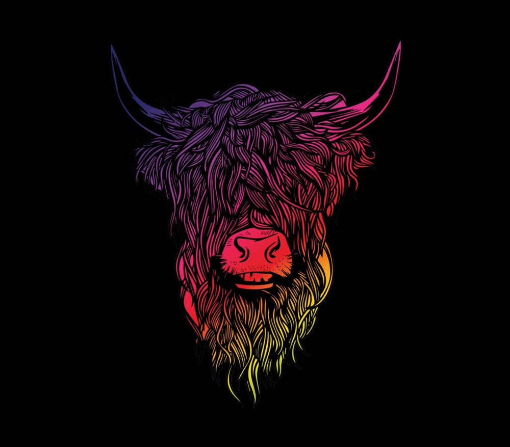 Highland Cattle Gradient Head