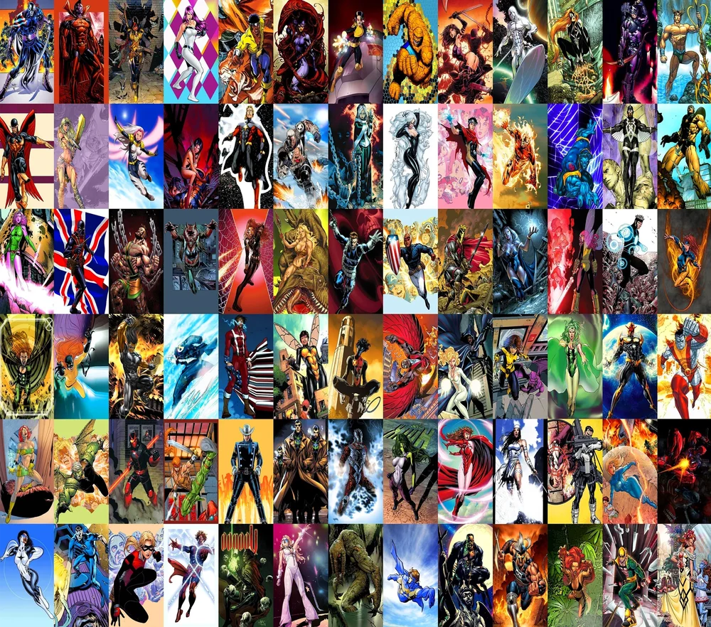 Comic Book Superheroes Collage Sheet