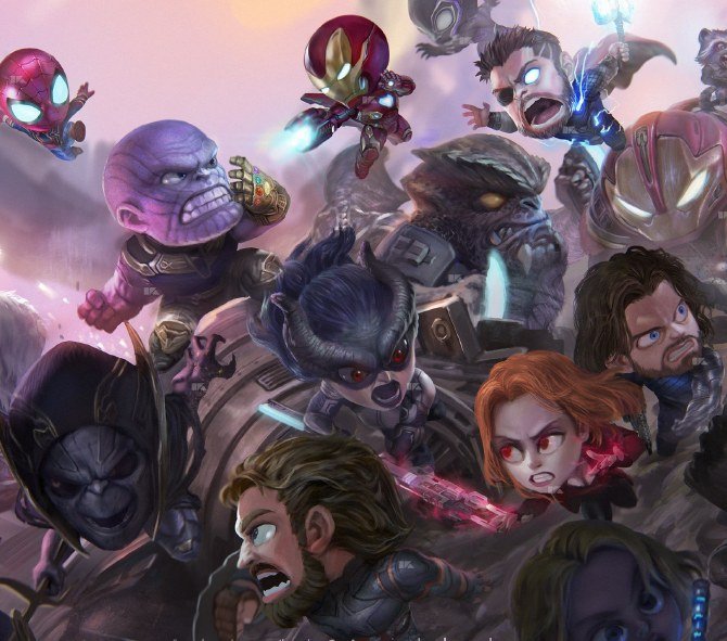 Thanos And Villains Battle Scene
