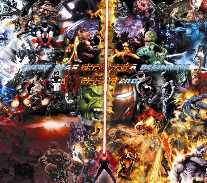 Marvel Heroes Action Collage