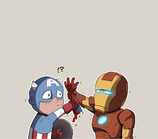 Captain America Iron Man High Five