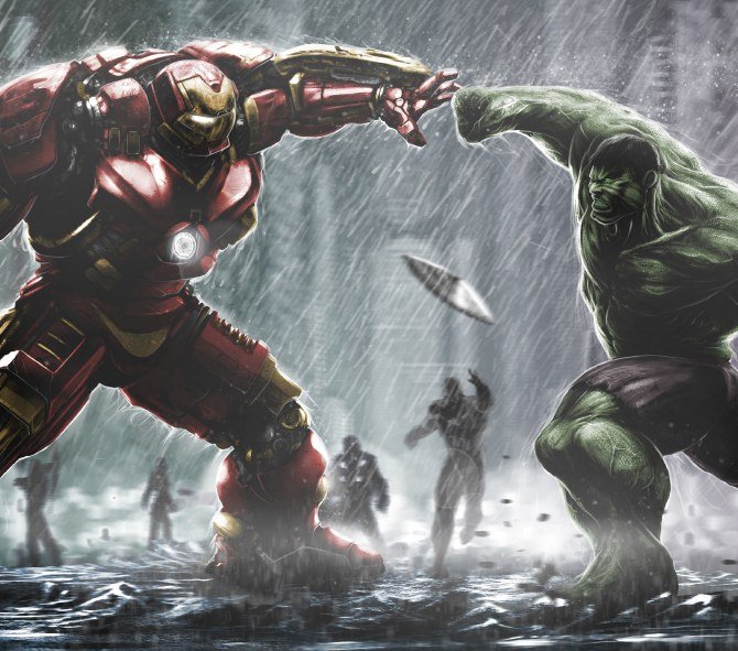 Iron Man vs Hulk Battle Scene