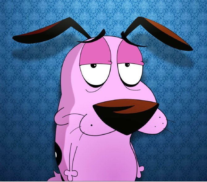 Pink Cartoon Dog with Long Ears