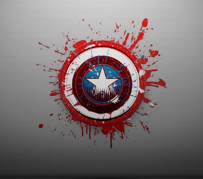 Captain America Shield Splatter