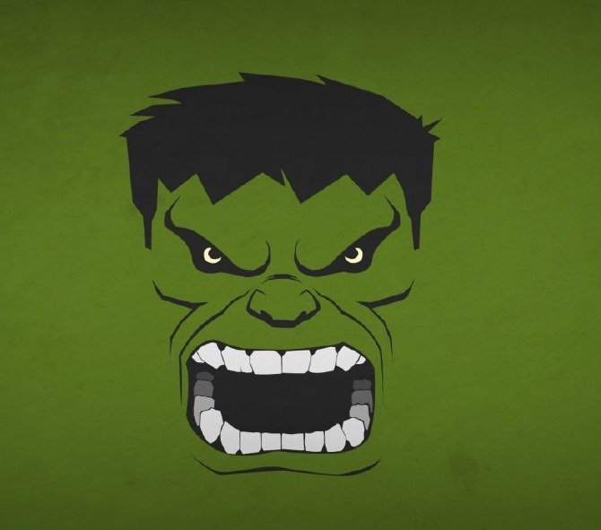 Angry Green Hulk Face