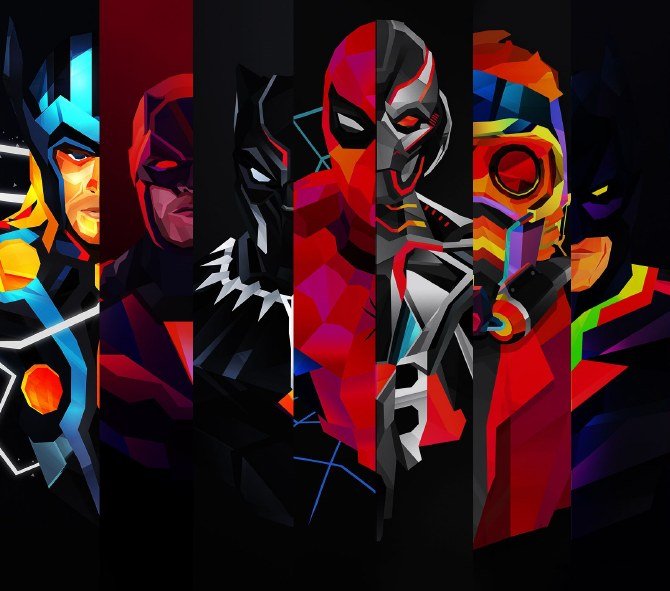 Superhero Character Mosaic Faces