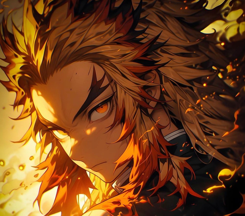Fire Anime Character Portrait