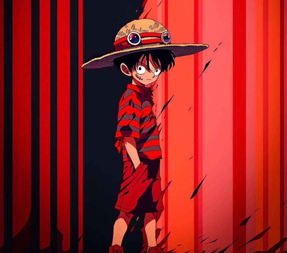 Luffy Red Striped Portrait