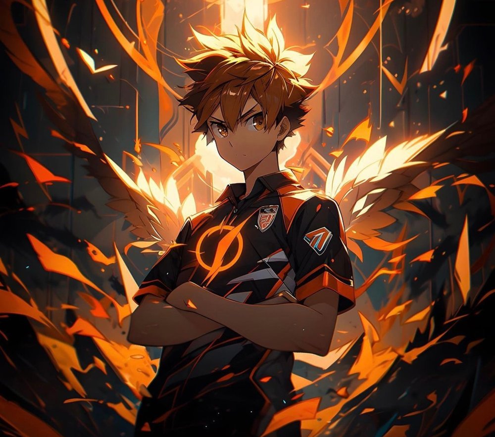 Fire Elemental Anime Boy