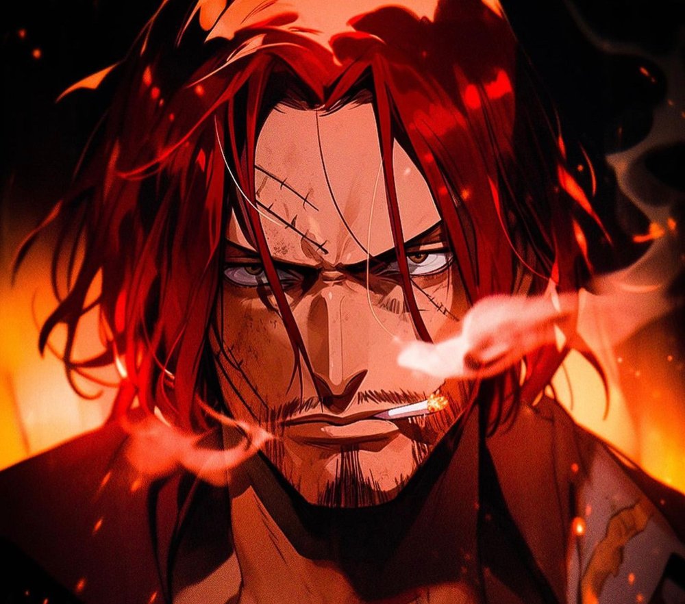 Fiery Red-Haired Anime Warrior