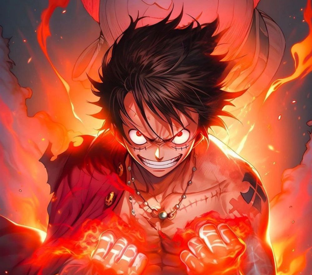 Fiery Anime Character With Flame Effects