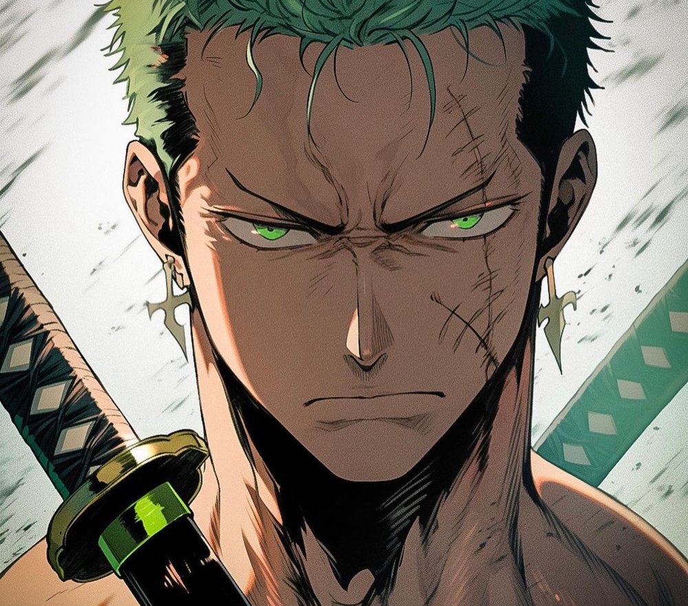 Angry Green-Eyed Anime Warrior