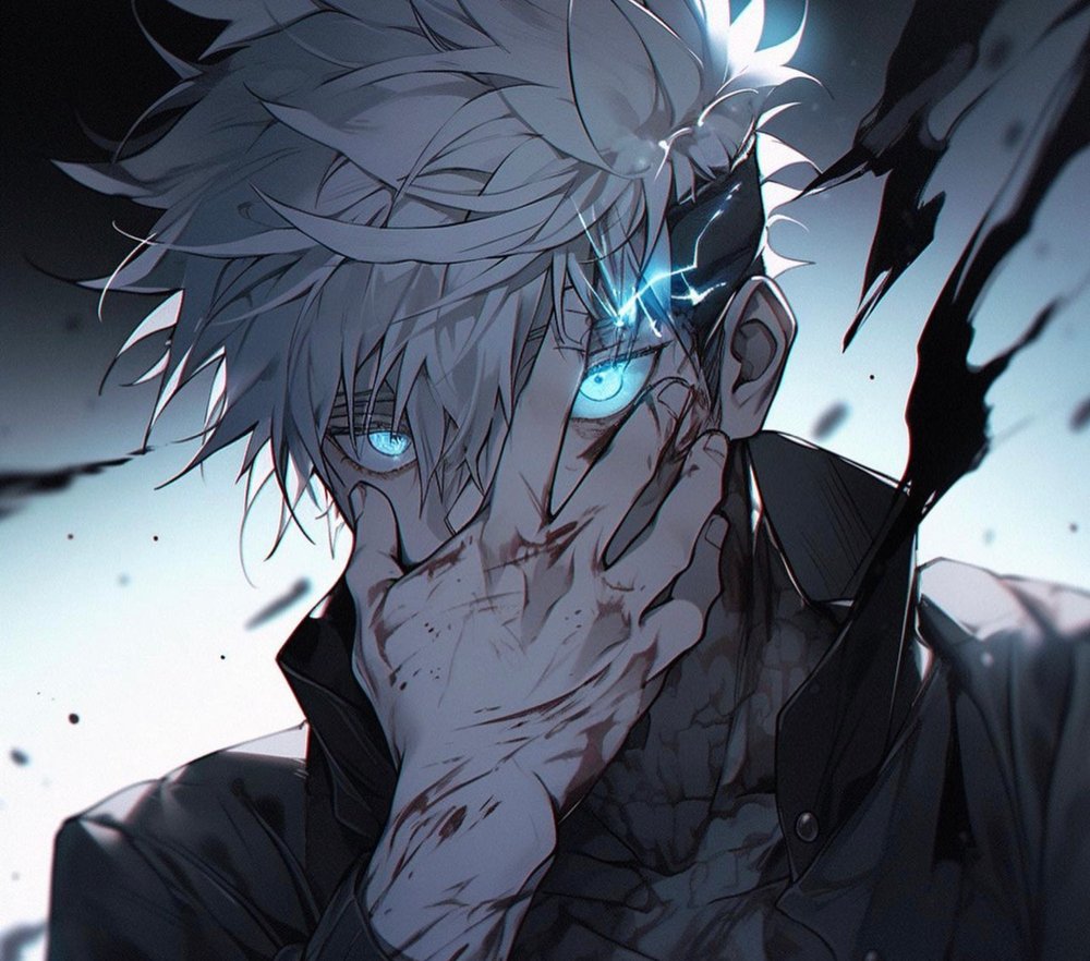 Glowing Blue Eyes Anime Character