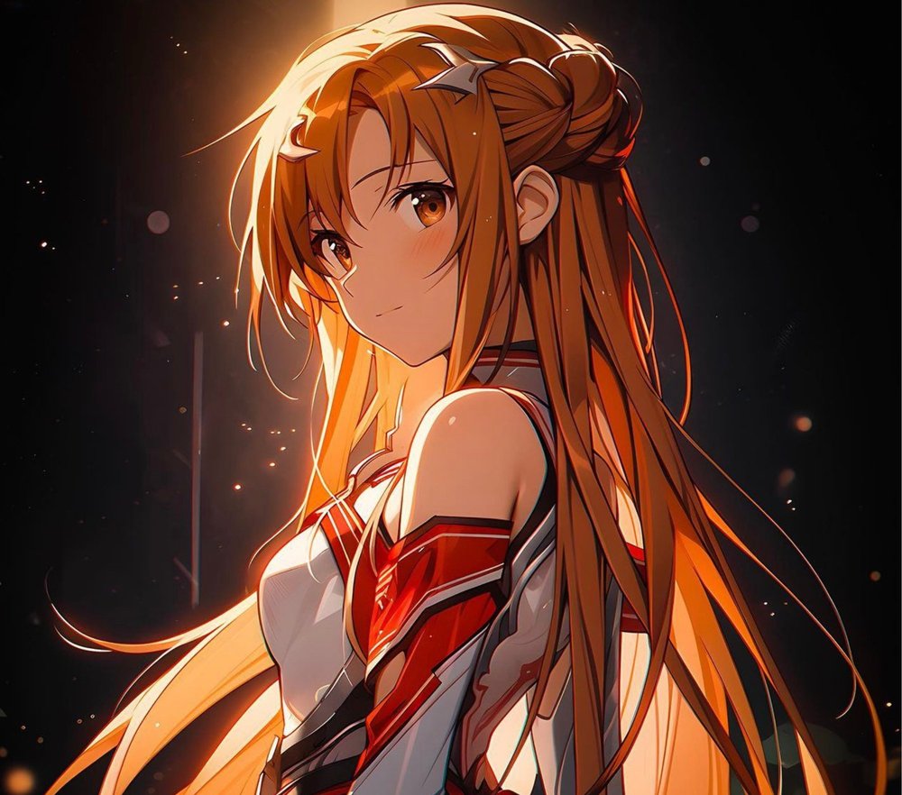 Anime Girl Orange Glow Portrait