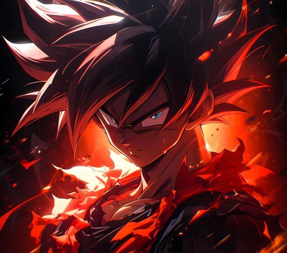 Fiery Red Anime Character