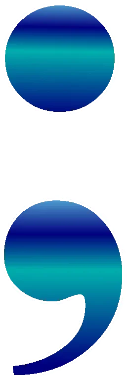 Ombre Blue Gradient Semicolon