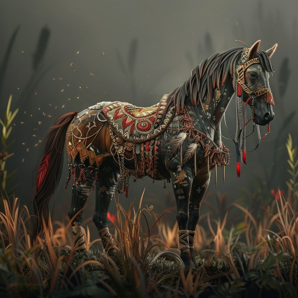 Ornate War Horse Fantasy Art