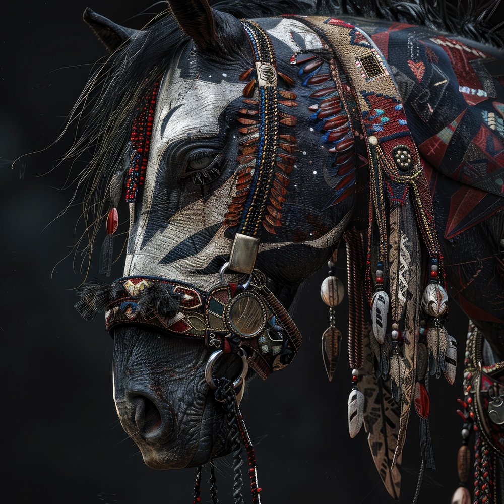 Ornate Native American Horse Portrait