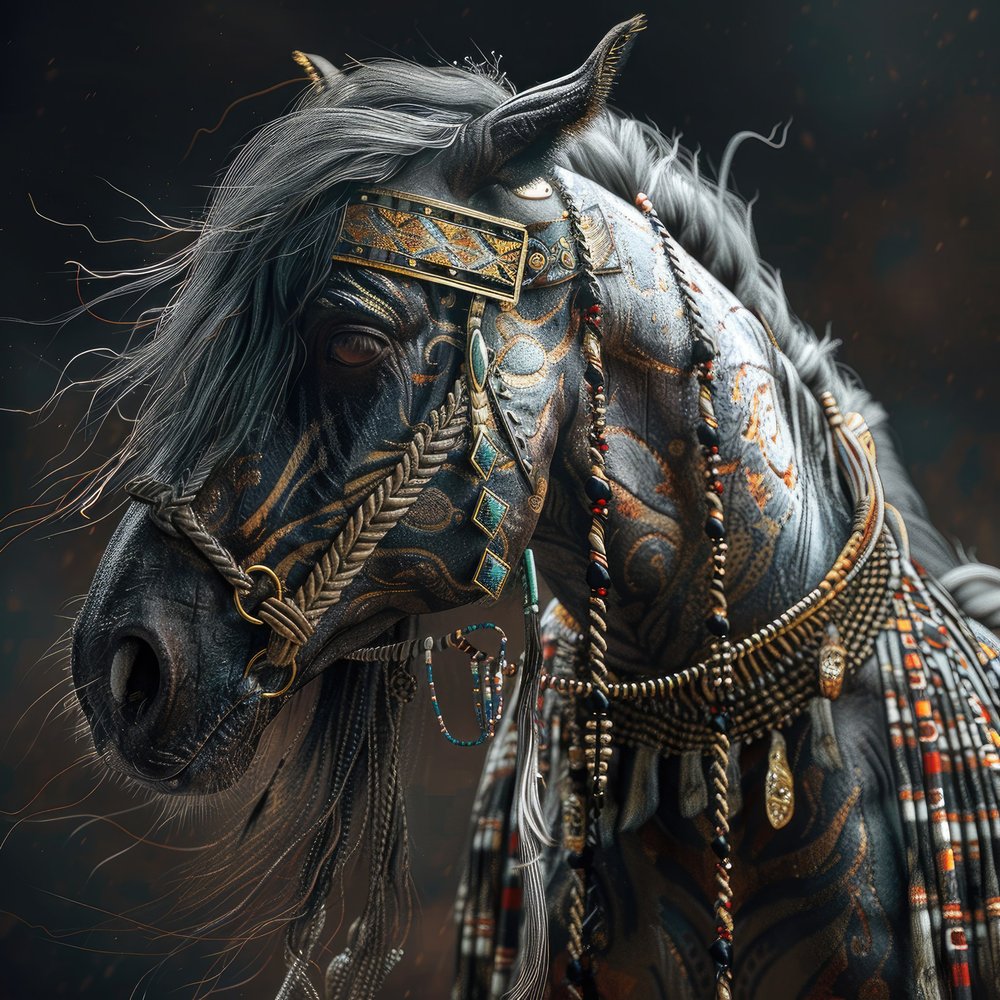 Ornate Demon Horse Portrait