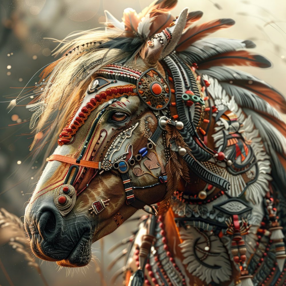 Tribal War Horse Portrait