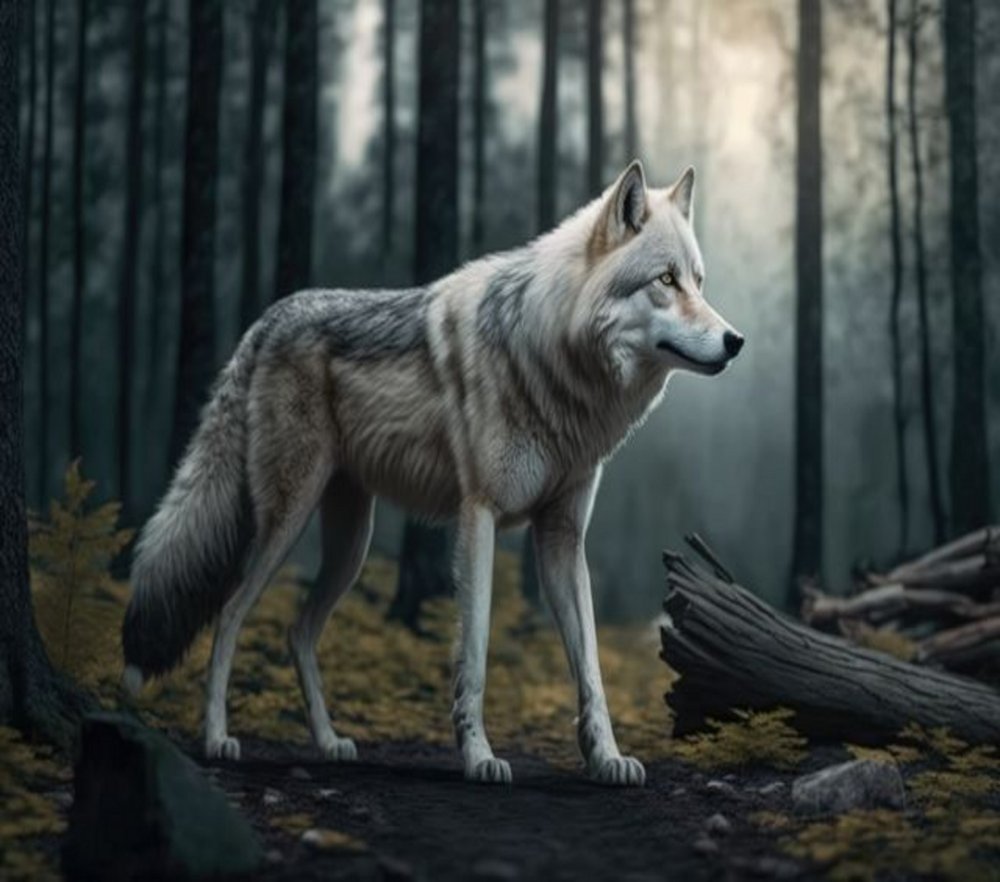 Gray Wolf Forest Portrait