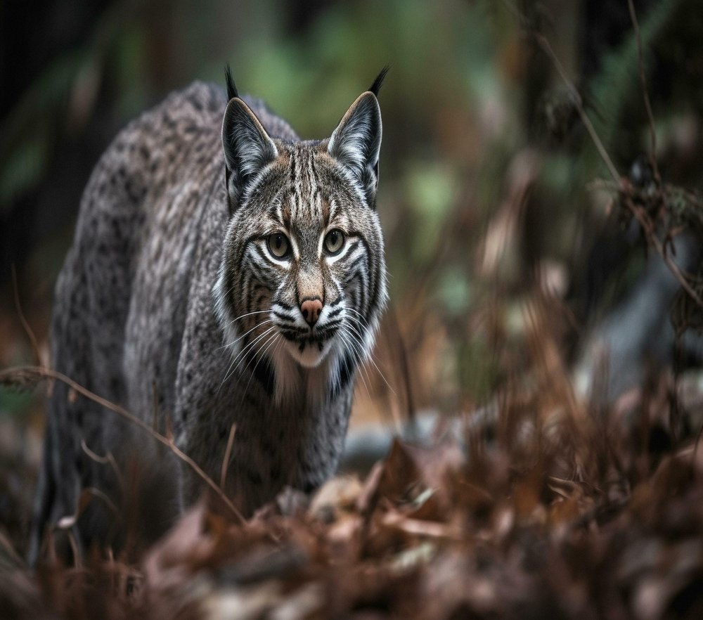 Bobcat Portrait in Woods