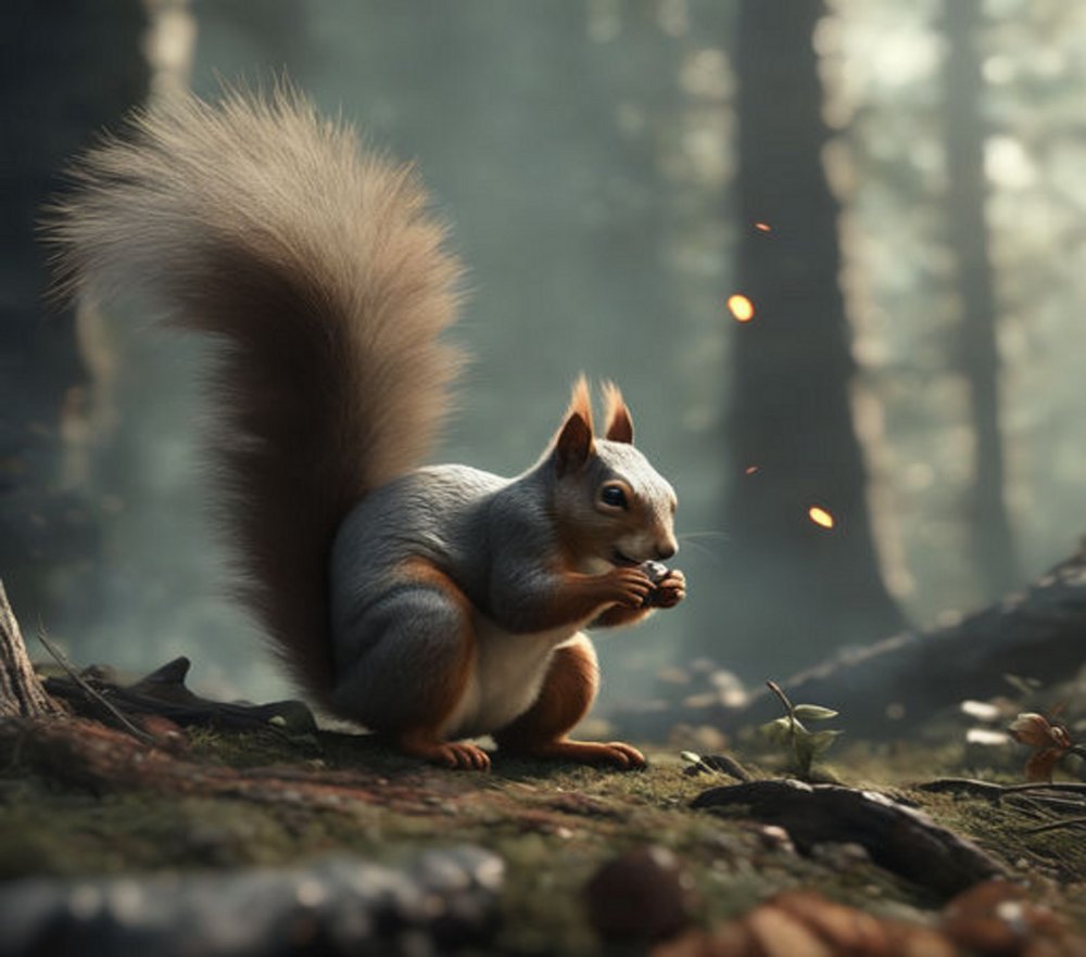 Forest Squirrel Wildlife Art