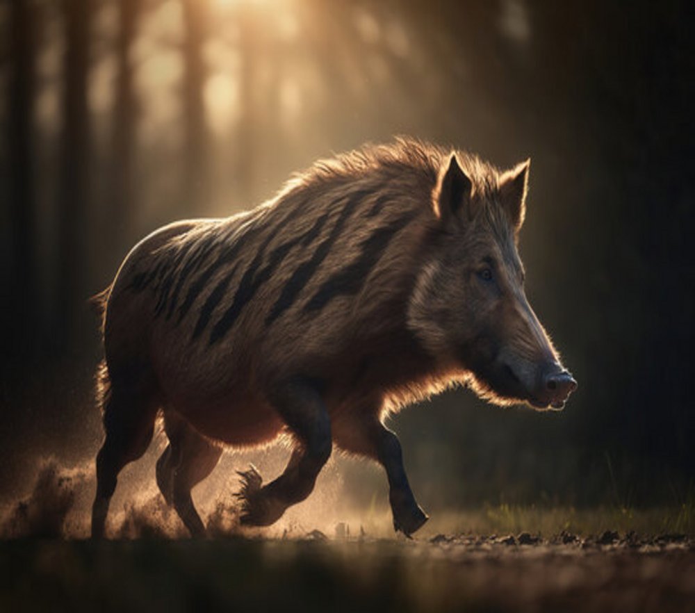 Wild Boar Forest Sunrise