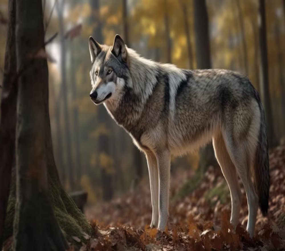 Wolf in Forest Landscape