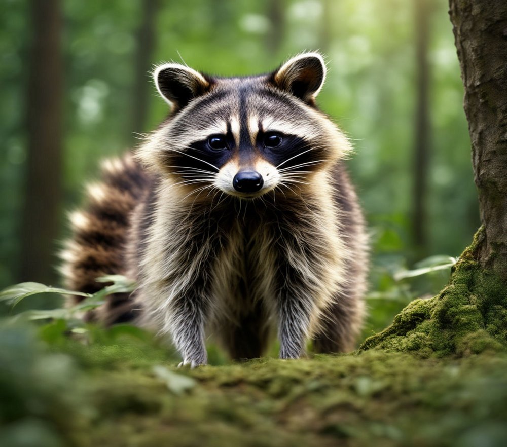 Realistic Raccoon Forest Portrait