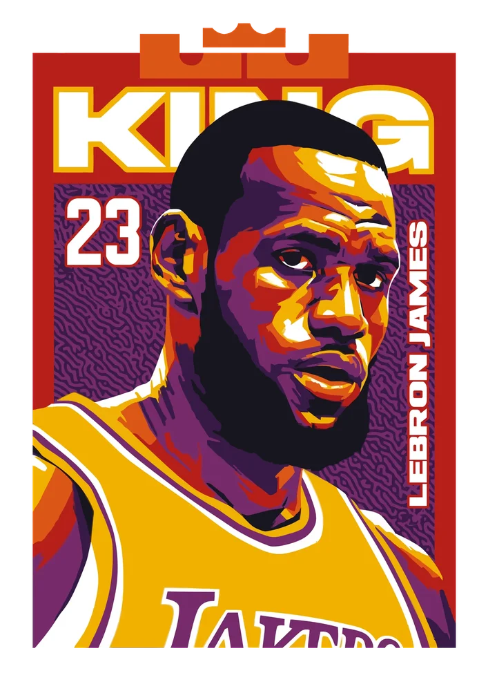 LeBron James Lakers Pop Art Portrait