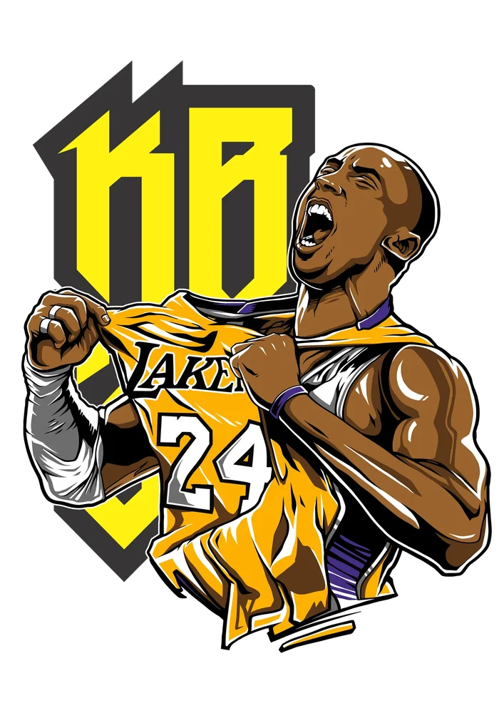 Kobe Bryant Lakers Legend — Multicolor Cartoon
