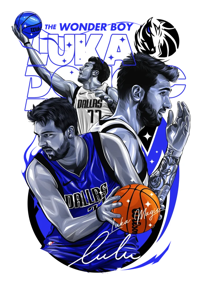 Luka Doncic Basketball Portrait