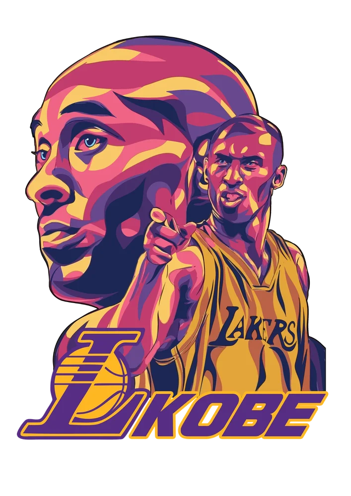 Kobe Bryant Lakers Pop Art Portrait — Multicolor Pop Art 2