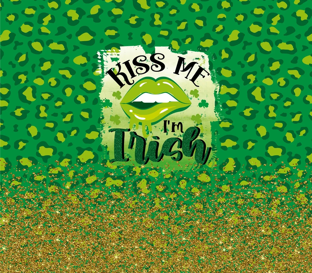 Kiss Me I'm Irish Glitter Design
