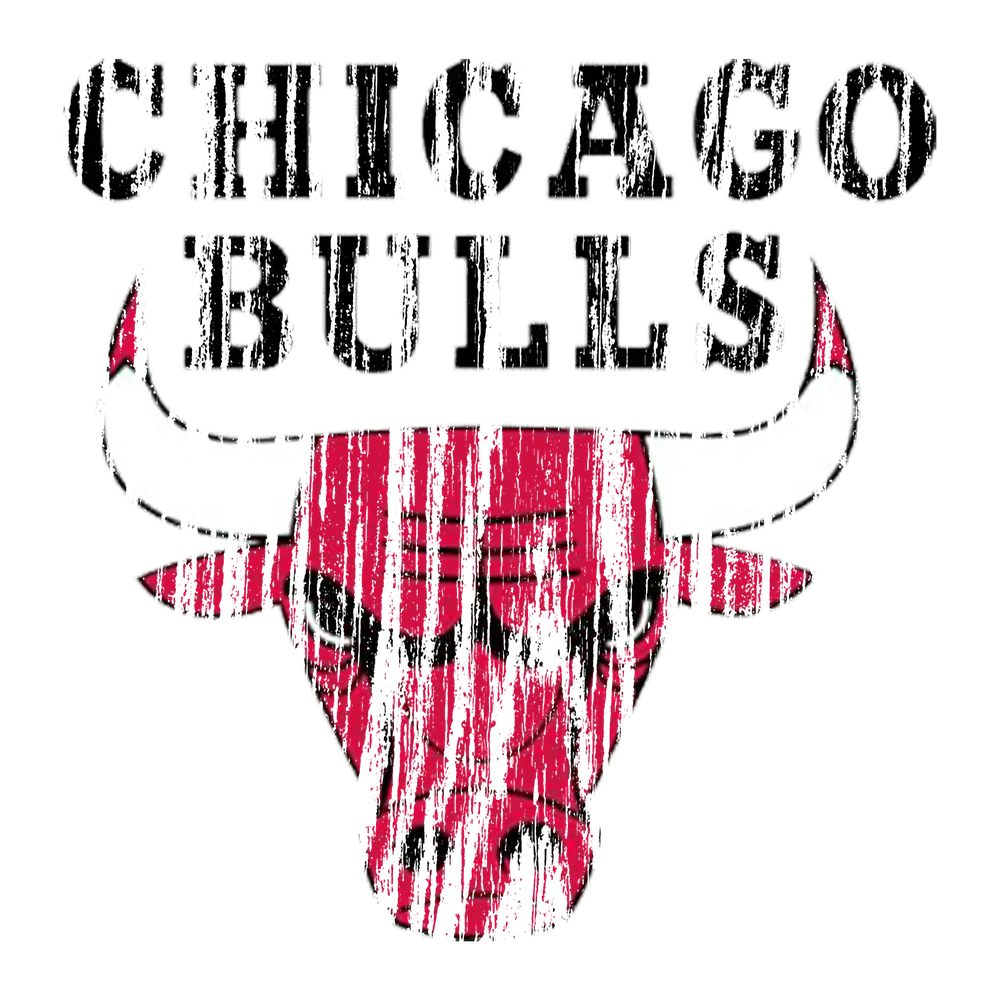 Chicago Bulls Distressed Logo — Multicolor Distressed